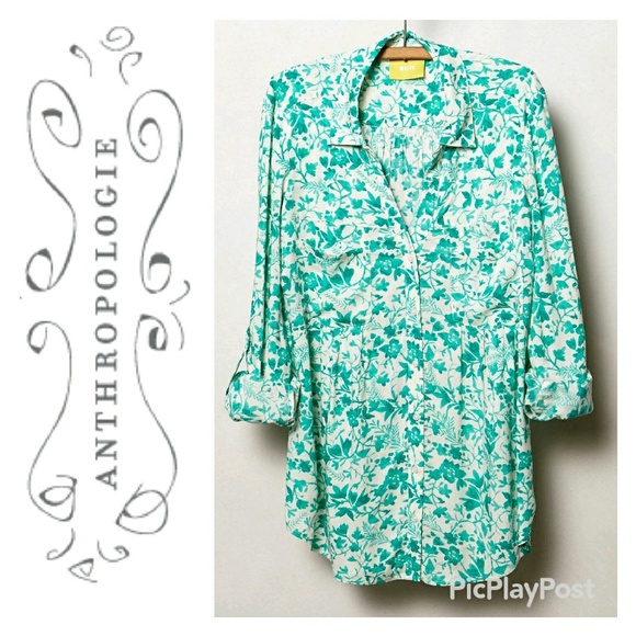 Anthropologie Tops - Maeve Green Islet Button Down
